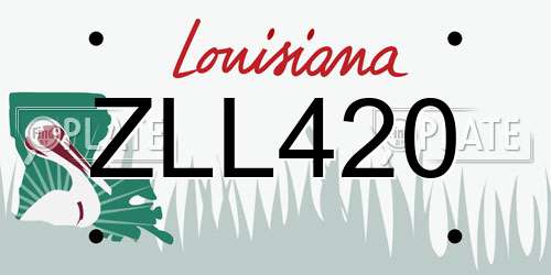 ZLL420 Louisiana License Plate