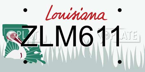 ZLM611 Louisiana License Plate