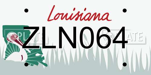 ZLN064 Louisiana License Plate