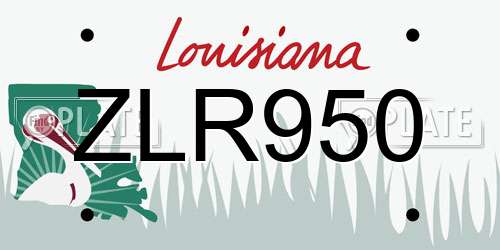 ZLR950 Louisiana License Plate