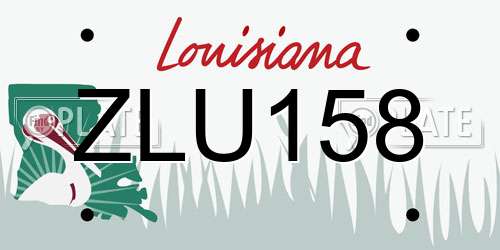 ZLU158 Louisiana License Plate