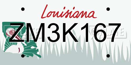 ZM3K167 Louisiana License Plate
