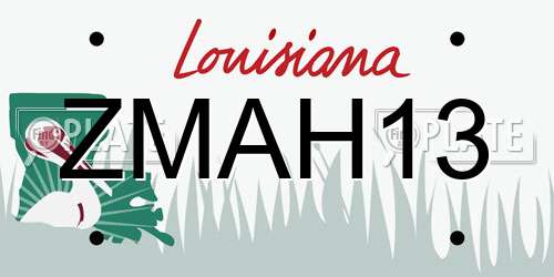 ZMAH13 Louisiana License Plate