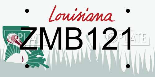ZMB121 Louisiana License Plate