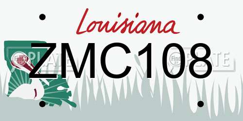 ZMC108 Louisiana License Plate