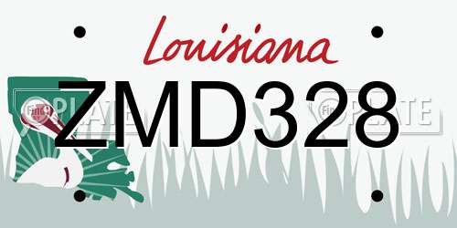 ZMD328 Louisiana License Plate