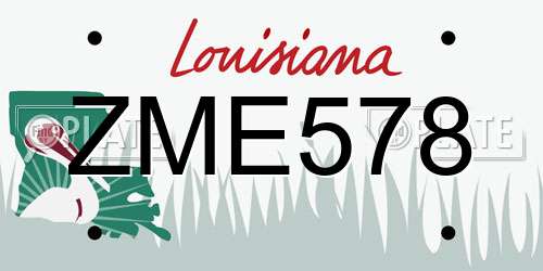 ZME578 Louisiana License Plate