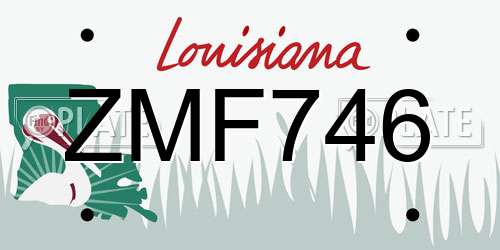 ZMF746 Louisiana License Plate