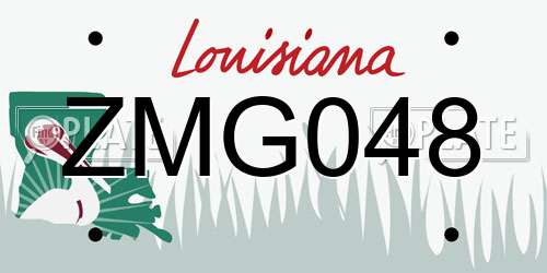 ZMG048 Louisiana License Plate