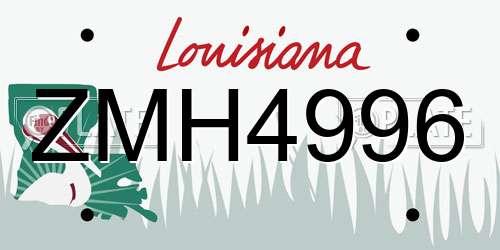 ZMH4996 Louisiana License Plate