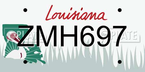ZMH697 Louisiana License Plate
