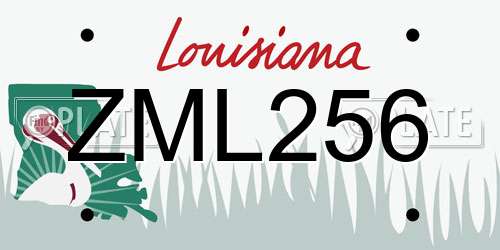 ZML256 Louisiana License Plate
