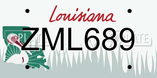 ZML689 Louisiana License Plate