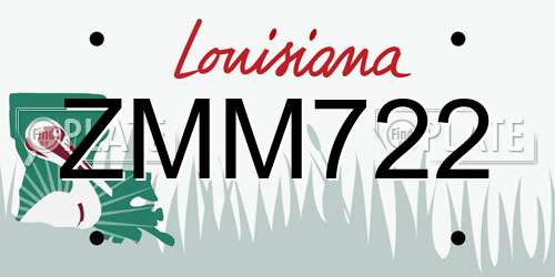 ZMM722 Louisiana License Plate