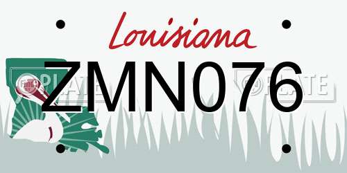 ZMN076 Louisiana License Plate