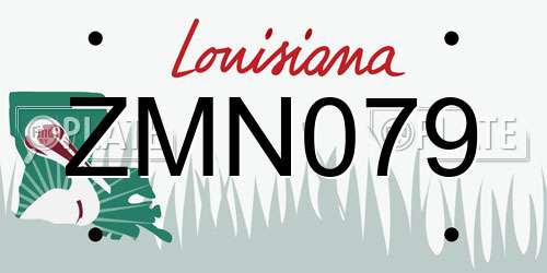ZMN079 Louisiana License Plate