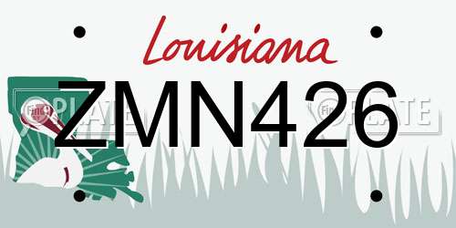 ZMN426 Louisiana License Plate