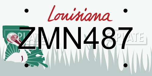 ZMN487 Louisiana License Plate
