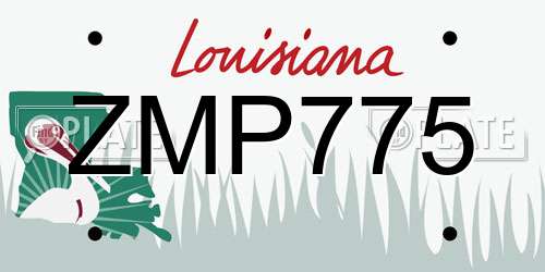 ZMP775 Louisiana License Plate