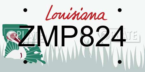 ZMP824 Louisiana License Plate