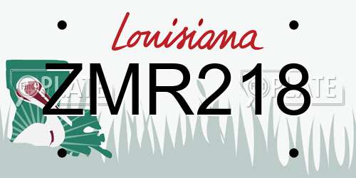 ZMR218 Louisiana License Plate