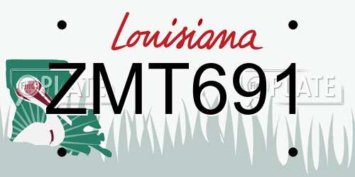 ZMT691 Louisiana License Plate