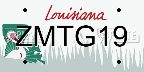 ZMTG19 Louisiana License Plate