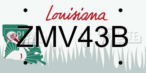 ZMV43B Louisiana License Plate
