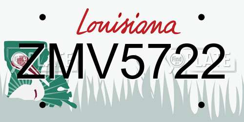 ZMV5722 Louisiana License Plate