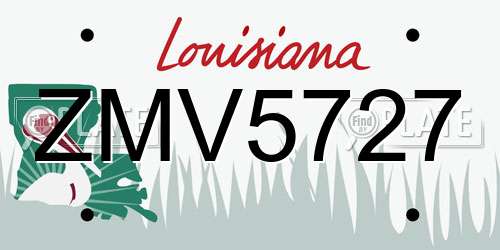ZMV5727 Louisiana License Plate