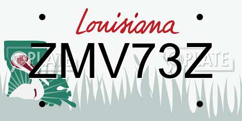 ZMV73Z Louisiana License Plate