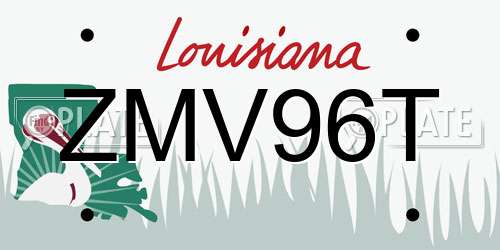 ZMV96T Louisiana License Plate