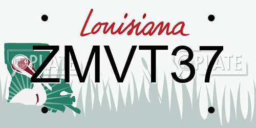 ZMVT37 Louisiana License Plate