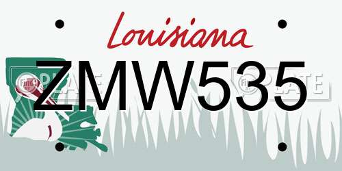 ZMW535 Louisiana License Plate