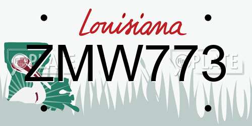 ZMW773 Louisiana License Plate