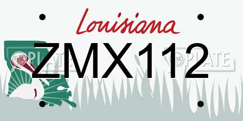 ZMX112 Louisiana License Plate