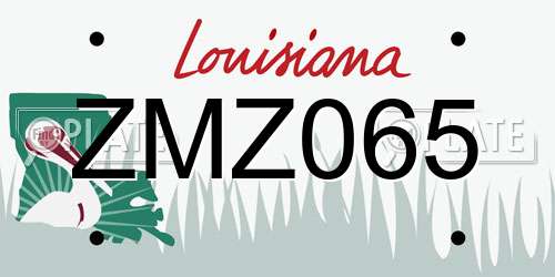 ZMZ065 Louisiana License Plate