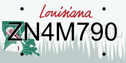 ZN4M790 Louisiana License Plate