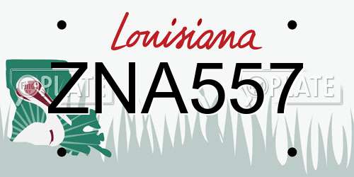 ZNA557 Louisiana License Plate