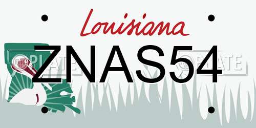 ZNAS54 Louisiana License Plate
