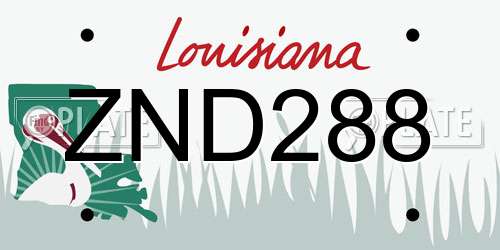 ZND288 Louisiana License Plate