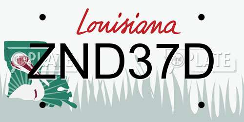 ZND37D Louisiana License Plate