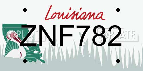 ZNF782 Louisiana License Plate