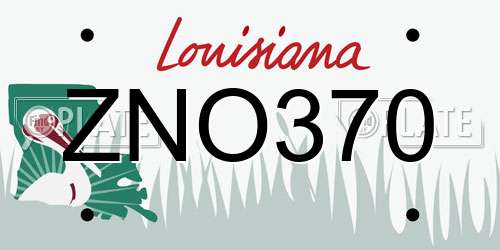 ZNO370 Louisiana License Plate
