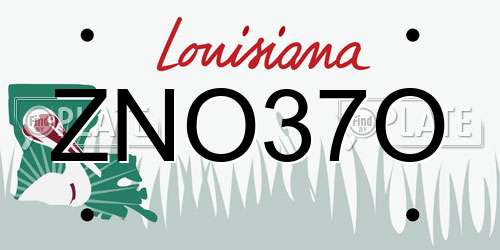 ZNO37O Louisiana License Plate