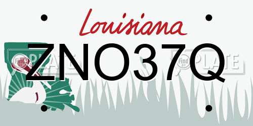 ZNO37Q Louisiana License Plate