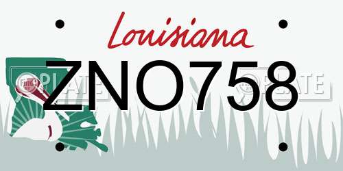 ZNO758 Louisiana License Plate