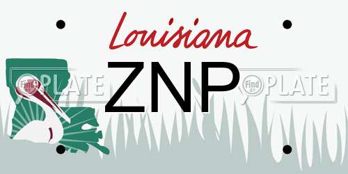 ZNP Louisiana License Plate