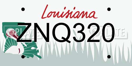 ZNQ320 Louisiana License Plate