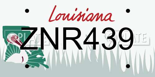 ZNR439 Louisiana License Plate